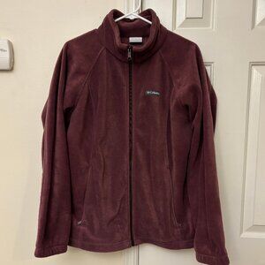 Columbia Women's Benton Springs Full Zip Burgundy Fleece Jacket - Size 1X